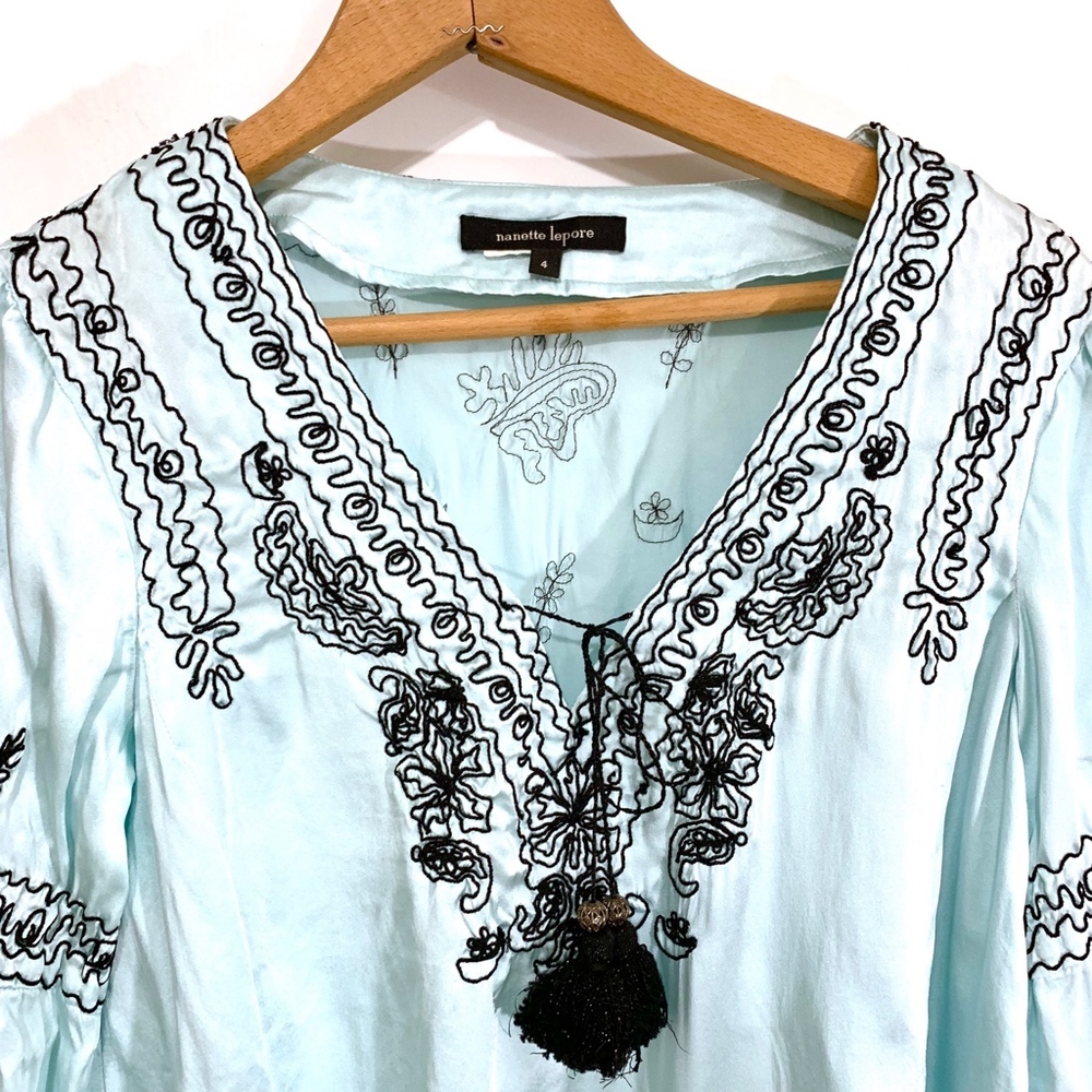 Nanette Lepore Light Blue Blouse - Picture 2 of 8